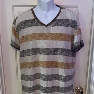 Jordan Craig Multicolor Striped V-Neck Tee